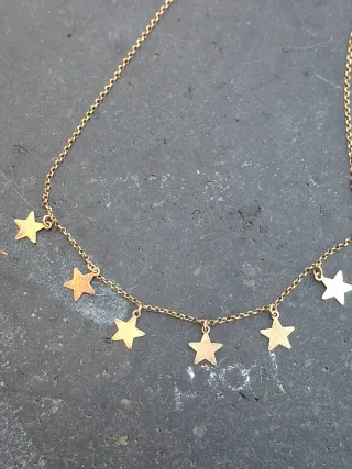 Collana con stelline in argento 925 placcato oro