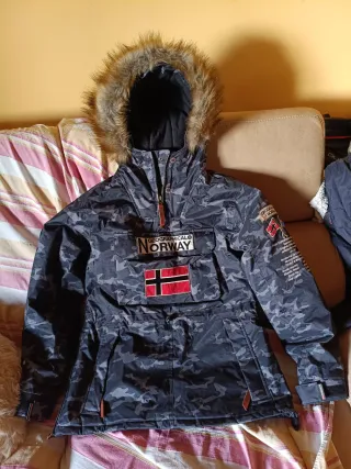 Plumífero Geographical Norway Negro/Gris