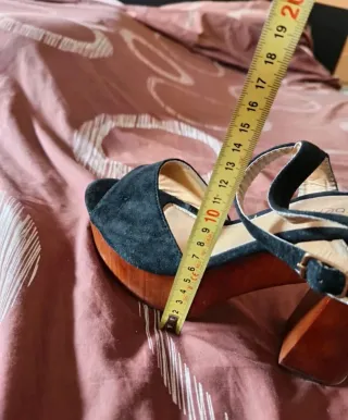 Zapatos de tacón plataforma madera talla 40