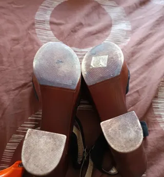 Zapatos de tacón plataforma madera talla 40