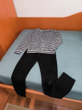 Conjunto Rayas Blanco y Negro