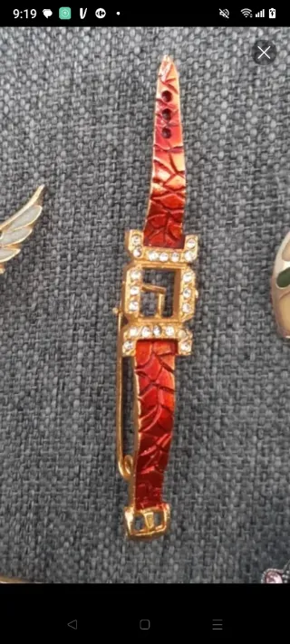 Lote de 5 broches bisutería antigua