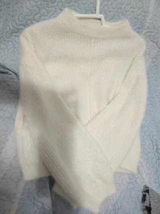 Jersey blanco de punto suave