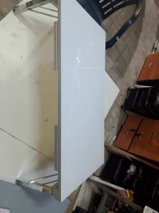 Mesa plegable cocina metal y cristal