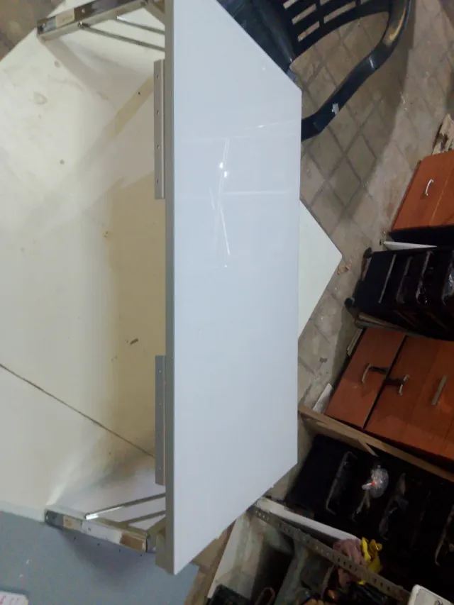 Mesa plegable cocina metal y cristal