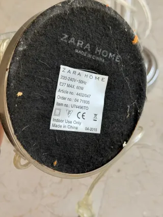 Juego 2 Lámparas Zara Home Diseño Cristal