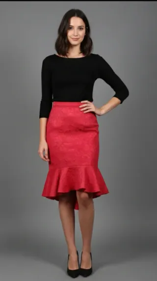 Falda de ceremonia roja
