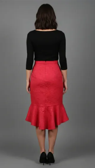 Falda de ceremonia roja