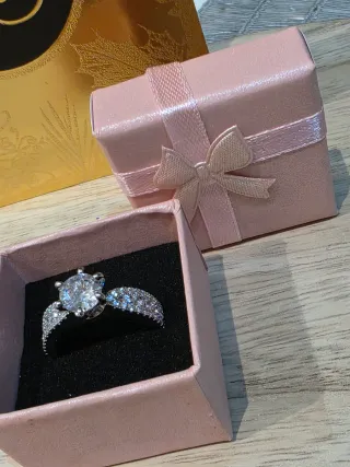 Anillo compromiso plata y circonitas