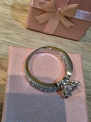 Anillo compromiso plata y circonitas