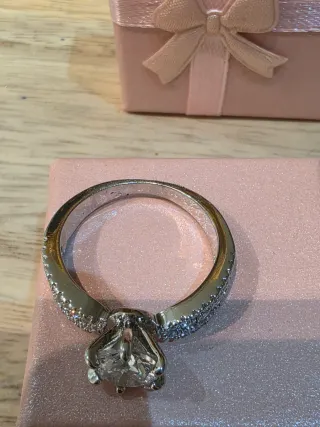 Anillo compromiso plata y circonitas