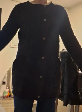 Abrigo Only mujer negro/gris