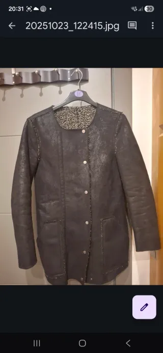 Abrigo Only mujer negro/gris