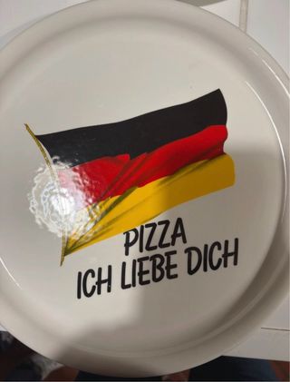 Coppia piatti pizza bandiera Italia e Germania