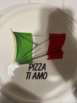 Coppia piatti pizza bandiera Italia e Germania