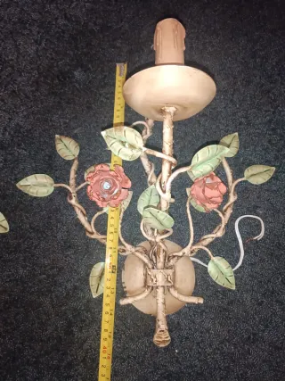 Apliques pared hierro forjado rosas años 50