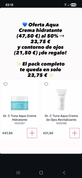 Pack Aqua Dr. C. Tuna Farmasi Crema + Contorno