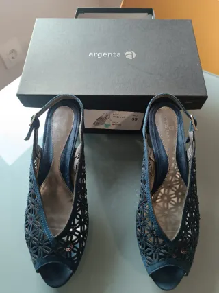 Sandalias de tacón Argenta azul talla 39