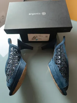 Sandalias de tacón Argenta azul talla 39