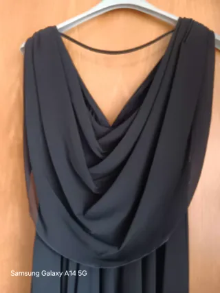 Vestido Negro Fiesta Pedrería Talla M