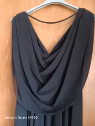 Vestido Negro Fiesta Pedrería Talla M