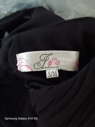 Vestido Negro Fiesta Pedrería Talla M