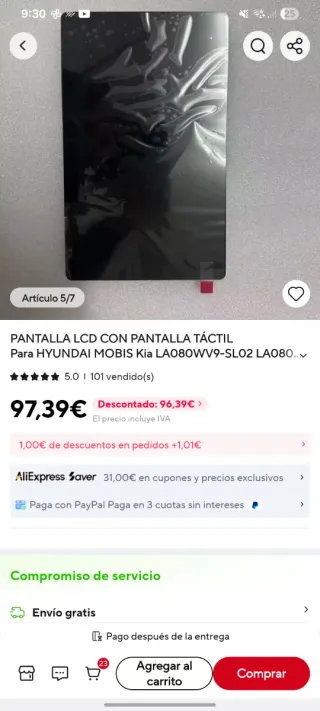 Pantalla Navegador Kia Hyundai