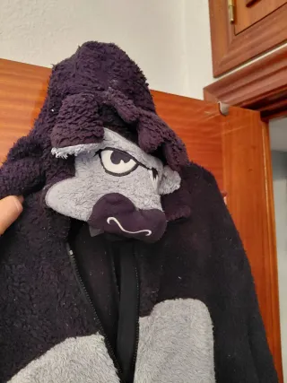 Pijama Entero Negro y Gris Talla Única