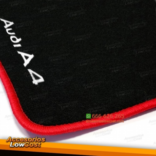 ALFOMBRILLAS A5 CON LOGO "AUDI A4" RIBETE ROJO