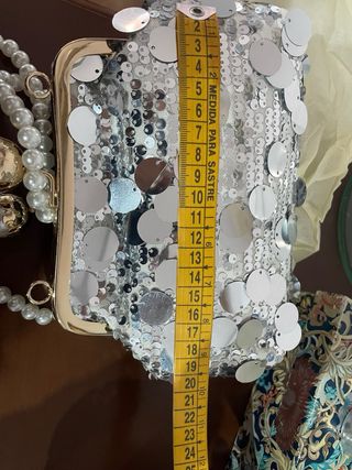 Bolso de fiesta lentejuelas plateadas