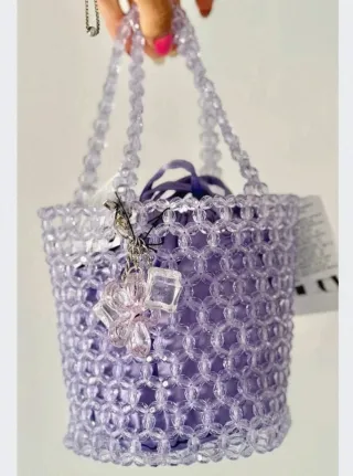 Bolso Zara abalorios morado