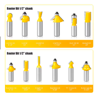 Estuche de madera con 12 fresas de 8mm. Nuevas