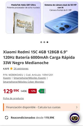 Xiaomi Redmi 15C 8GB-128GB Azul