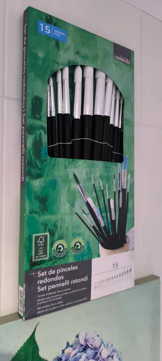 Set 15 Pinceles Punta Redonda Nuevos