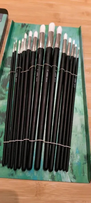 Set 15 Pinceles Punta Redonda Nuevos