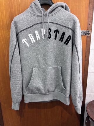 Felpa Trapstar Grigia con Logo Bianco/Nero