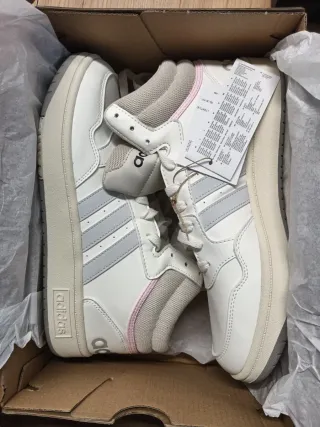 Zapatillas Adidas Hoops 3.0 Mid Blancas Rosas