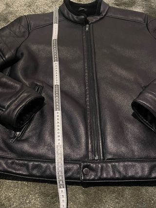 Cazadora Biker Forrada Efecto Piel Negra