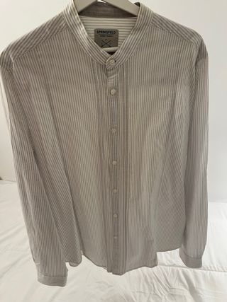 Camisa Springfield Rayas Grises y Blancas