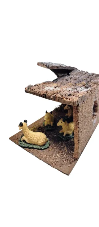 Belén 4 ovejas y cobertizo