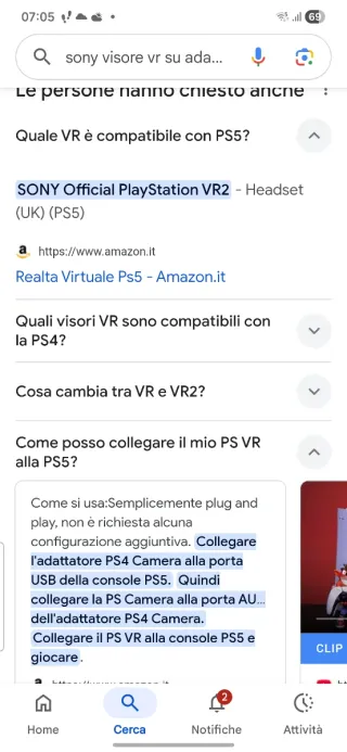 Visore VR Sony PlayStation adattabile