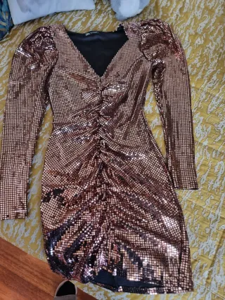 Vestido lentejuelas Zara fiesta M