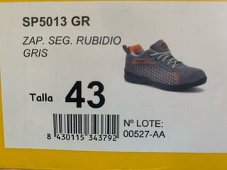 Bota Seguridad Modelo Rubidio Talla 43 Gris