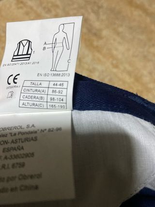 Pantalón de trabajo Monza T. 44/46. Nuevos
