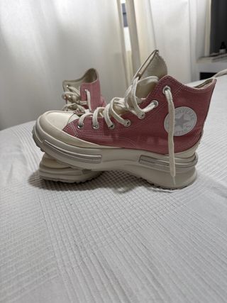 Converse Plataforma Alta Rosa y Blanca