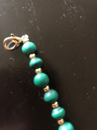 Collana Pietre Malachite e coralli color oro