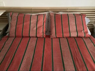 Funda Nórdica Cama 150cm Rayas Rojas y Verdes