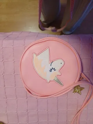 Bolso infantil de unicornio rosa