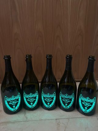5 Bottiglie Vuote Dom Pérignon per Decorazione
