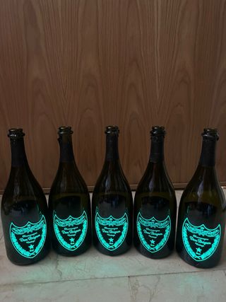 5 Bottiglie Vuote Dom Pérignon per Decorazione